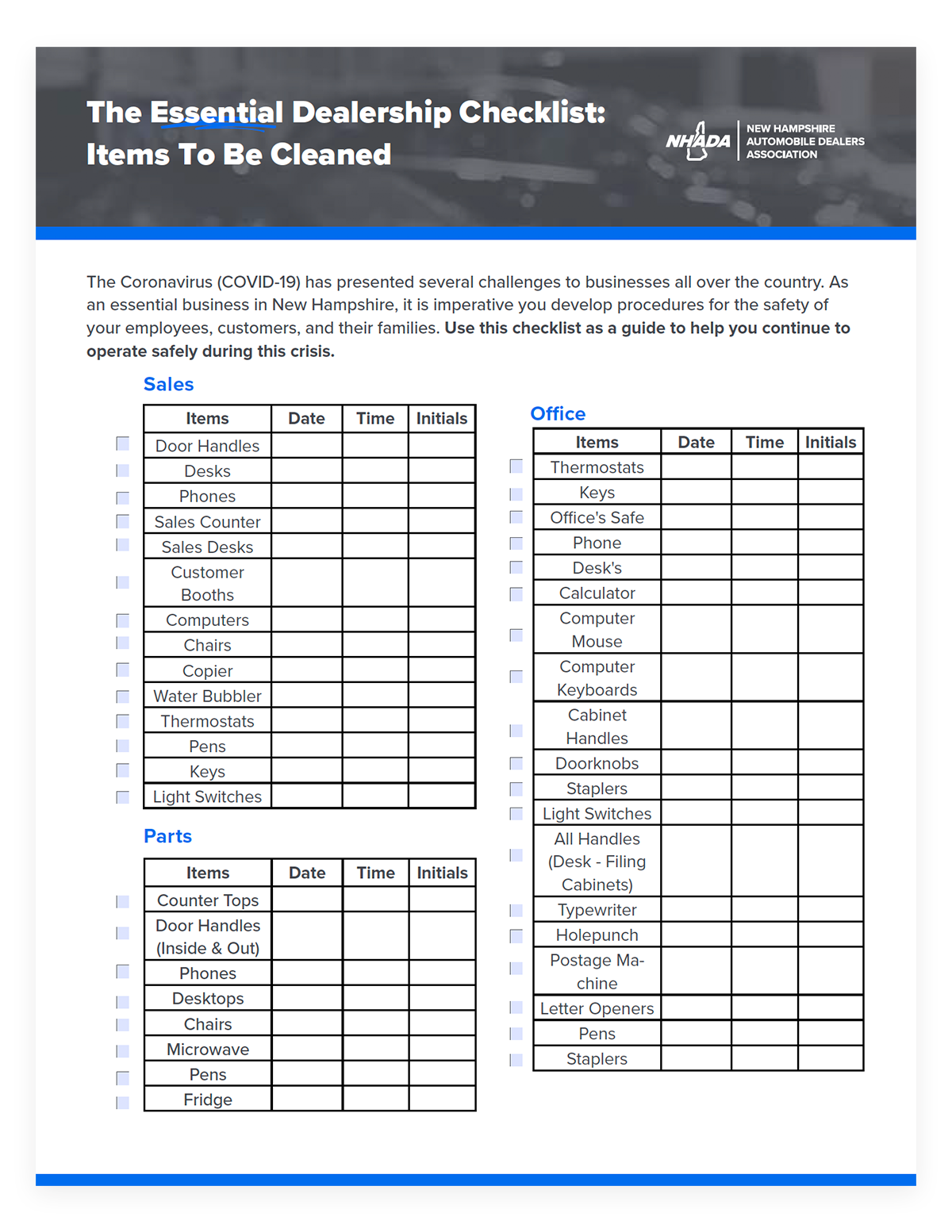 Cleaning Inspection Checklist Template from www.nhada.com